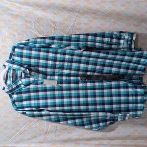 Daniel Cremieux Teal and Navy Checkered Shirt